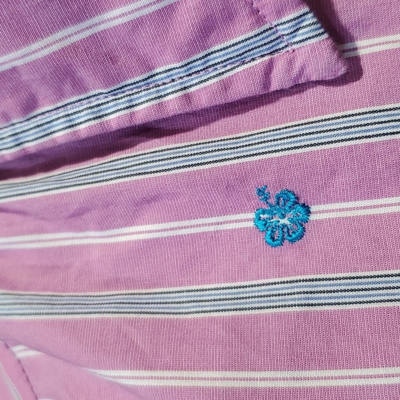 Robert Graham freshly laundered cottonshirt striped pink & blue embroidered - Picture 3 of 11